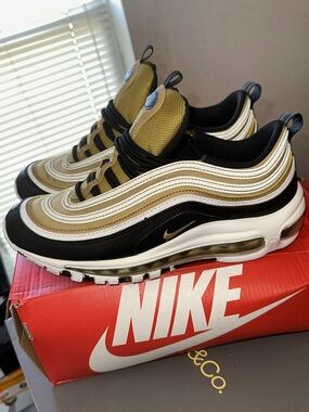 Nike Air Max 97 in Gold, Black, White